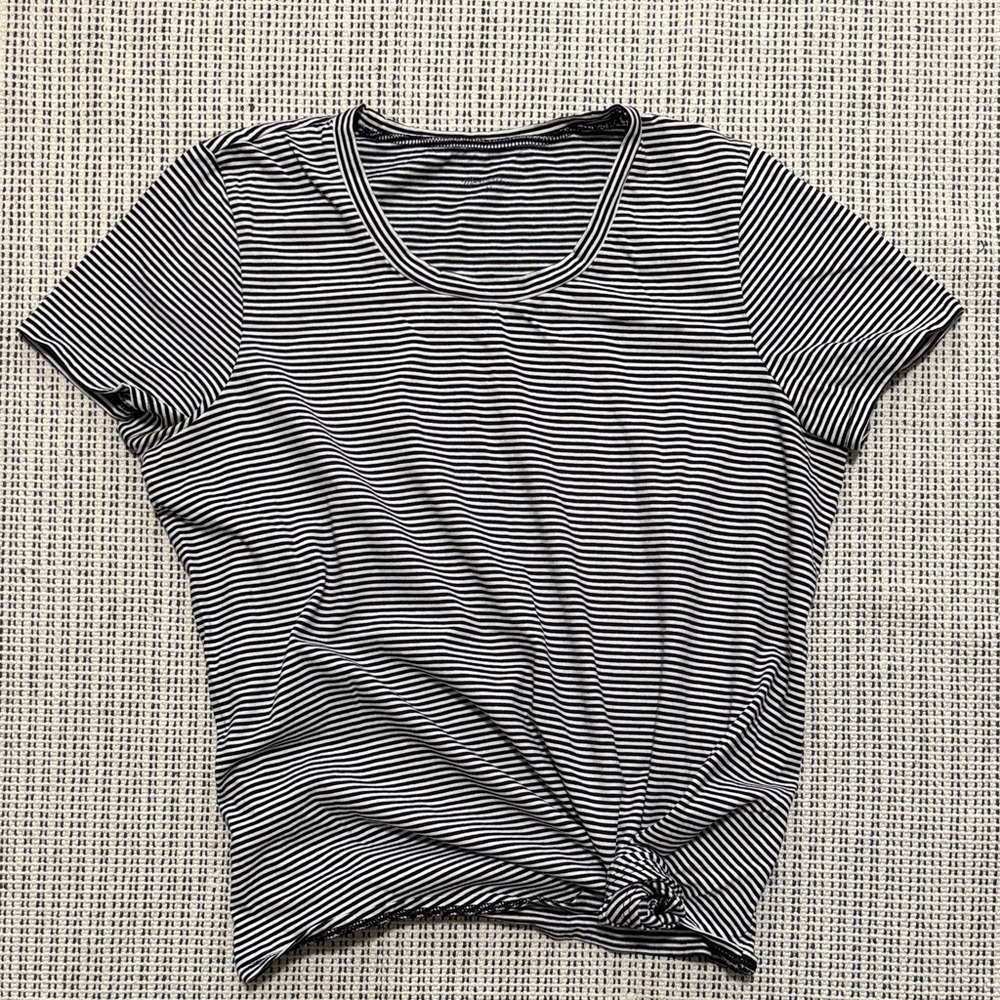 Madewell Black and White Striped Women's Top